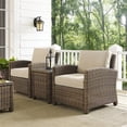 thumbnail image 4 of Afuera Living Ensemble Moderne de Conversation pour Patio en Osier de 3 Pcs, Brun et Sable, 4 of 6