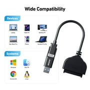 BENFEI SATA to USB Cable, 2in1 USB-C/USB 3.0 to SATA III Hard Driver Adapter Compatible for 2.5 inch HDD and SSD
