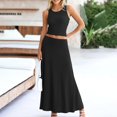 thumbnail image 5 of 2 Piece Skirt Set for Women Sleeveless/Short Sleeve Top with Flowy Maxi Skirts Elegant 2pc Dress Sets, 5 of 7