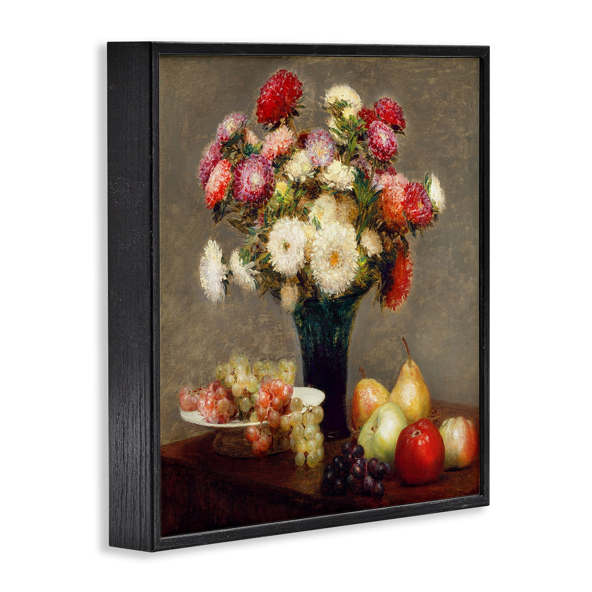 Stupell Industries Fruit & Asters Still Life Black Framed Giclee Art, design by CAD Designs
