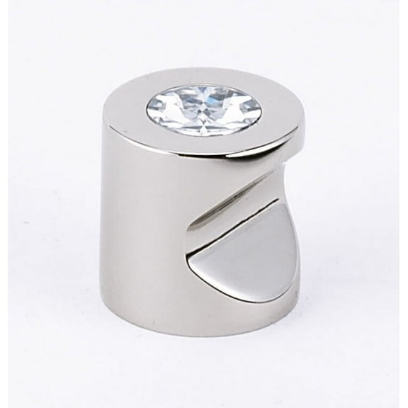 Alno 3/4" Contemporary I Crystal Knob - Clear / Polished Nickel