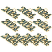 2024 Pendant New Year Charms Bulk for Jewelry Making Alloy Locket Number 10 Pcs