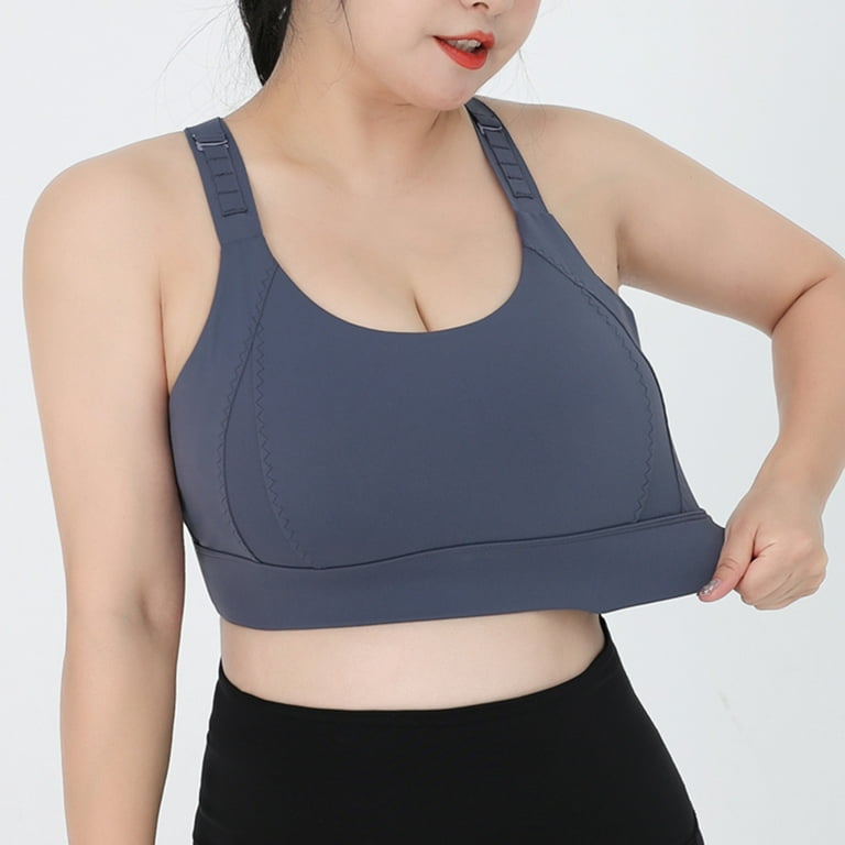 SOOMLON Womens Bras Strap Sports Bra Shockproof Yoga Clothes Pair Breast  Fitness Bra Push Up Bras Fashion Bra Navy XL