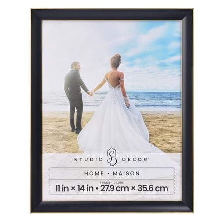 Studio Decor Home Black & Gold Line Wall Frame - Elegant Decorative Photo Frame, Dual-Tone Finish, 11" x 14" Display, 1 Pack