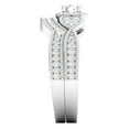 thumbnail image 4 of 0.70 Carat (ctw) 10K White Gold Round Cut Diamond Ladies Bridal Vintage Style Halo Engagement Ring With Matching Band Se, 4 of 4