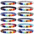 thumbnail image 2 of Pulseras y brazaletes de Chakra de piedra Natural para hombres, pulsera de equilibrio de Yoga, abalorio Ojo de Tigre, Nueva joyería de oración de Buda, 2 of 4
