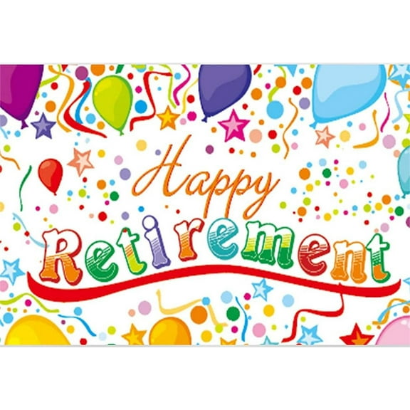 Happy Retirement Party rations Giant Colorful Banner Backdrop Photography Background Supplies Photo Booth Props