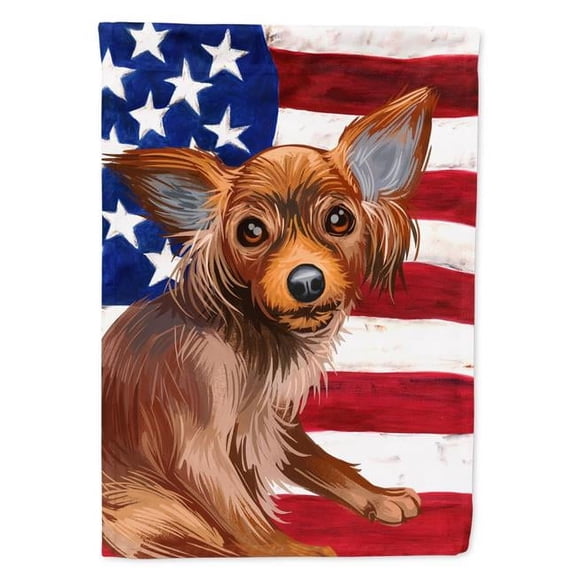 Carolines Treasures CK6680GF Russian Toy Dog American Garden Flag - 11 x 0.01 x 15 in.