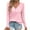 Pink, variant on Summer 50% off Women's Winter V-neck Button Solid Color Long Sleeve T-shirt Long Sleeve V-neck Top/shirt