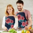 thumbnail image 3 of Pioneer Flower Floral Print Pattern Apron-Garden Aprons for Women with Pockets-Cotton Linen Waterproof Kitchen Cooking Gardening Aprons Adjustable for Kitchen,Cooking,BBQ and Salon 33x27 Inch, 3 of 7