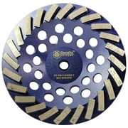 DiamaPro Systems Threaded 7 Inch 24 Segment Turbo Concrete Grinding Cup Wheel