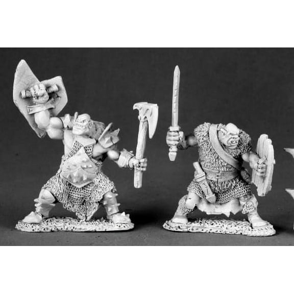 Reaper Miniatures Black Orc Warriors (2 Pcs) #03489 Dark Heaven Unpainted Metal