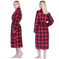 thumbnail image 4 of PAVILIA Robes For Women, Fleece Soft Fluffy Bathrobe, Plush Cozy Flannel Long Spa Robe (L/XL, Black Red Checkered), 4 of 9