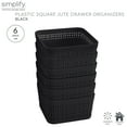 thumbnail image 3 of Simplify 6 Pack Plastic Organizing Storage Basket Set, Black, 3 of 8
