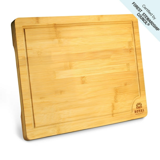 Royal Craft Wood Bamboo Cutting Board for Kitchen with Juice Groove Kitchen Chopping Board for