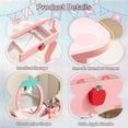 thumbnail image 3 of SESSLIFE Kids Vanity Set with Mirror and Drawers, Wooden Princess Makeup Desk Set, Toddler Dressing Table Set, Pretend Play Kids Vanity Table and Chair Set for Little Girls aged 3+, Pink, 3 of 10