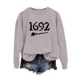 thumbnail image 4 of YVNAURA Women’s Salem 1692 Sweatshirt Funny Witch Hunting Halloween Pullover Crewneck Long Sleeve Vintage Spooky Season Top Casual Fall Tee 1 Pack, Grey,XXXL, 4 of 5