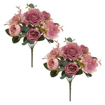 Yuseik Clearance 6-Branch Hydrangea Peony Bouquet 2Pc Dark Pink, 2X Artificial Flowers, Home Imitation Products
