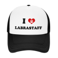 thumbnail image 2 of I Heart Labrastaff Dog Love Pets Funny Trucker Hat Baseball Cap, 2 of 5