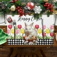thumbnail image 2 of Dsscvnef Easter Bunny Egg Pattern Linen Print Kitchen Dining Room Insulated Decorative Placemat（6） Table Runners 36 Inches with Place Mats Table Dinner Set for 4 round, 2 of 7