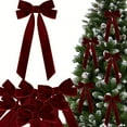 thumbnail image 5 of 16Pcs Velvet Ribbon Bows for Christmas Tree, Vintage Ribbon Bows with Twist Tie, ChristmasBows for Staircase Garland Wreath, Christmas Tree, Holiday Indoor Outdoor Decorations, 5 of 9