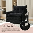 thumbnail image 5 of 360° Swivel Accent Chair, Oversized Arm Chair with 30-inch Wide Seat and Double-Layer Cushion, Comfy Chenille Single Sofa Chair with Side Pocket for Living Room, Black, 5 of 7