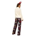 thumbnail image 5 of Women's Christmas Pajama Trousers Cartoon Print Wide Leg Pants, 5 of 9