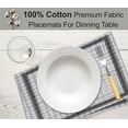thumbnail image 6 of Ruvanti Placemats 100% Cotton 13x19 inch, Dining Table Placemats Set of 6, Modern Place Mats for Dining Table Décor, Kitchen & Table Linens, Coffee Mat for Christmas Dinners – Ikat Check, 6 of 8