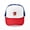 Red/Blue/White, variant on - A Product Of Oklahoma - Adjustable Unisex Printed Trucker Hat with Mesh Back