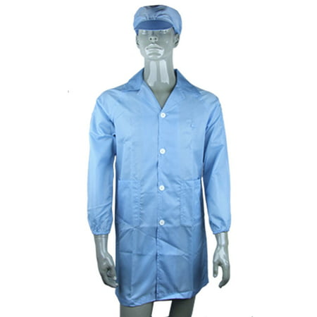 Elastic Hat Size L LAB Blue Stripe Smock Clothes (Best Lab Coat Brand)