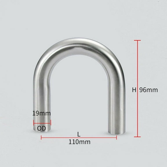180 Degree U-Bend Exhaust Pipe 304 Stainless Steel Elbow Tube Polished Finish 19mm 25mm 32mm 38mm 45mm 51mm Diameter