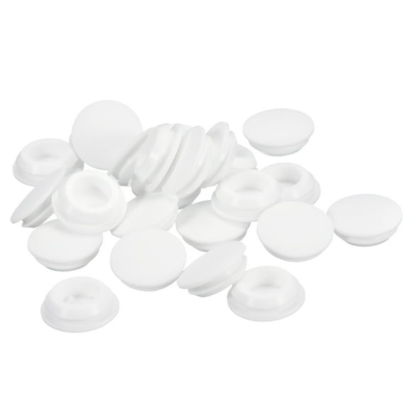 Unique Bargains 25pack Silicone Plugs, Rubber Round Snap in Locking Hole Plugs Waterproof Hole Plug for 15.5-17mm Hole, White