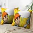 thumbnail image 3 of LALILO Throw Pillow Covers With Tool Smile Pop Art Retro Cushion Cover 18" x 18", 2 Pack, 3 of 6