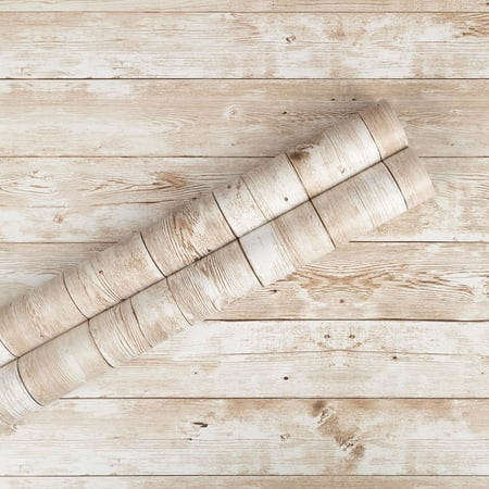 Peel & stick shiplap wood wallpaper, 17.7"x118", self-adhesive & removable