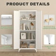 thumbnail image 5 of 65" Kitchen Pantry Storage Cabinets with 2 Doors and 3 Adjustable Shelves, White Pantry Cabinet, Tall Metal Food Storage Cupboard for Kitchen, Dining Room, 5 of 7