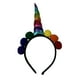 thumbnail image 1 of KAKOWELY Diadema de cuerno de unicornio, banda para el cabello con pompón de unicornio, tocado para fiesta de cumpleaños, 1 of 4