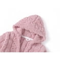thumbnail image 3 of Topgal Girls Fleece Bathrobe Winter Hooded Sleep Robe with Pockets Fuzzy Purple Heart Jacquard SleepRobe Size 8, 3 of 7