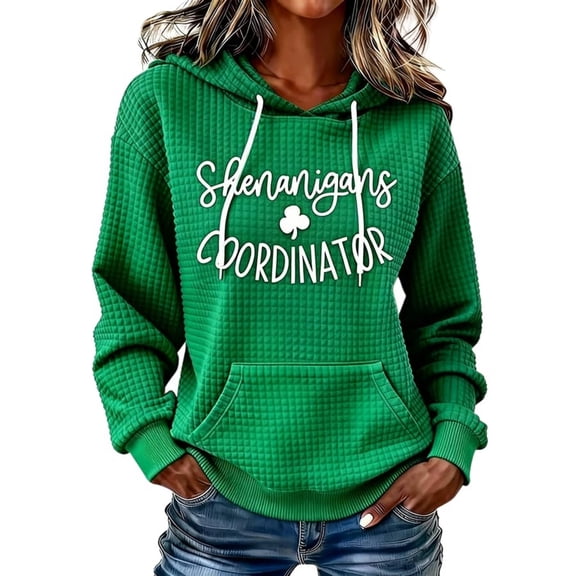 Women's St. Patrick's Day Shamrock Art Print Hoodie Shamrock St. Patrick's Day Shirt