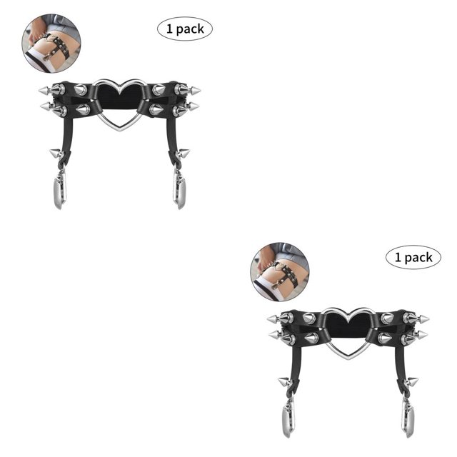 tamizeot Durable Garter Belt With Fine Stitching For Wide Application Stable Fixation Ring Garter Belt Party dark coffee 2Set