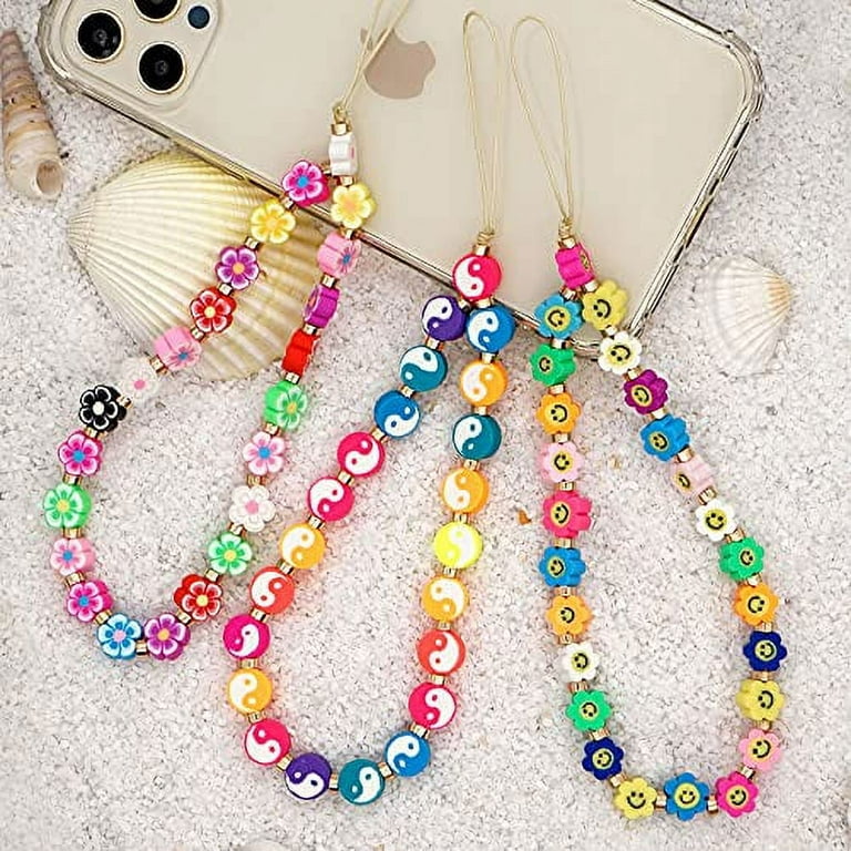 300pcs Colorful Beads, Letter Square Bead, Smiley Beads, Small Round Beads,  with Elastic Rope, for DIY Bracelets Necklace Jewelry Making