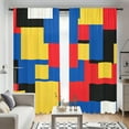 thumbnail image 4 of WNOOHIY Simplicity Abstract Geometric Color Block Light-filtering Window Curtains for Bedroom and Living Room, Set of 2 Panels, 4 of 9