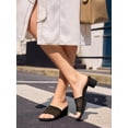 thumbnail image 2 of Sandalias Slide Coutgo de malla con tacón grueso para mujer, color negro 8, 2 of 6