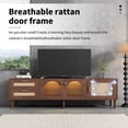 thumbnail image 5 of PORKISS LED TV Stand for 80 Inch TV, Entertainment Center with LED Lights and Storage Shelves, Media Console with Glass Transparent Board for Living Room, Dark Brown, 5 of 10