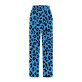 thumbnail image 5 of Jjayotai Oversized Leopard Print Sweatpants Clearance, Women Baggy Lightweight Wide Leg Pants with Pockets, Y2k High Waiste Straight Lounge Trousers Blue S, 5 of 5