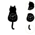 thumbnail image 6 of deevoka Cartoon Cat Wall Hanging Clock Battery Operated 6.9x17.1inch for Dining Room Black, 6 of 9
