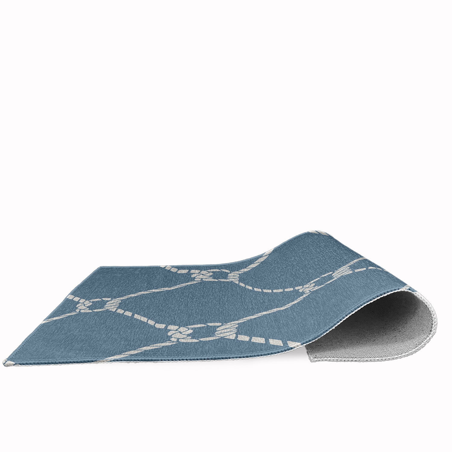 Simply Daisy 4' x 6' Ahoy! Nautical Chenille Rug, Dusty Smoke