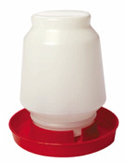 12 Pack Gallon Red Plastic 8" Dia Screw On Poultry Chicken Waterer Base 750 