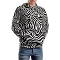 thumbnail image 2 of POBUDS Hoodie, Regular Fit Sporty Pullover Hooded Sweatshirt for Men Women Zebra Pattern XL, 2 of 6