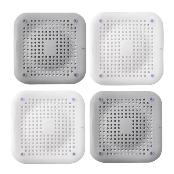 4 piezas de tapas de silicona para desagües de suelo, filtros para desagües de baño y filtros para pelo