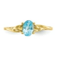 thumbnail image 4 of 10K Yellow Gold Ring Band with Stones (12) December Swiss Blue Topaz Oval, 4 of 5